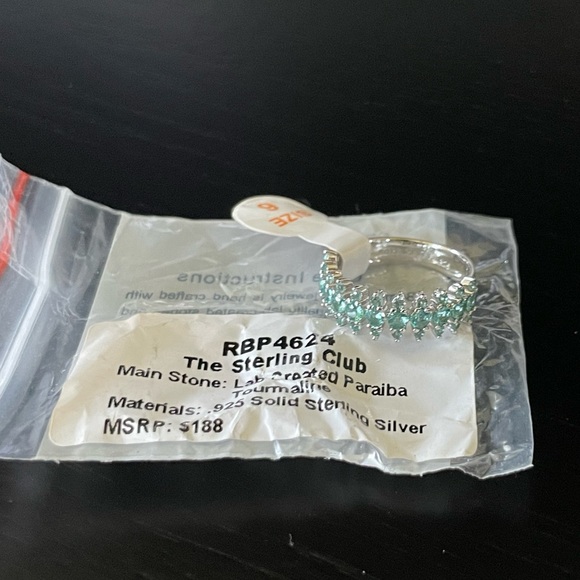 BP Paraiba Tourmaline Sterling Band (RBP 4624) - Picture 3 of 9